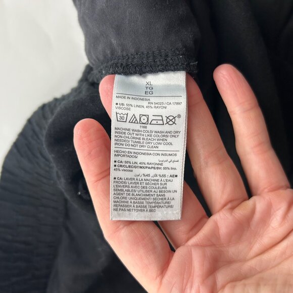 Old Navy Black Linen Blend Wide Leg Lounge Pant XL - Picture 5 of 7